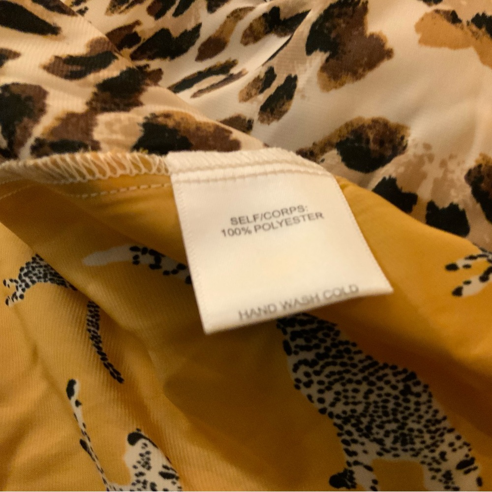 Rose & Olive Mustard and Cream Leopard Print Button-Up Blouse - Picture 8 of 8